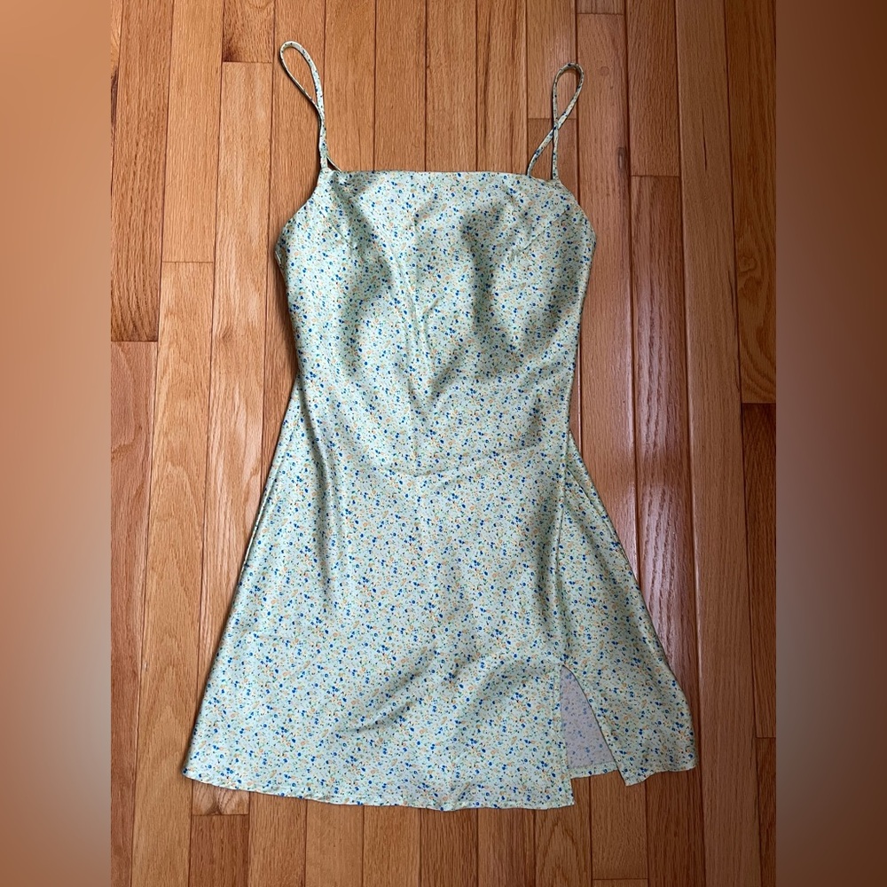 Princess Polly Light Green Floral Mini Slip Dress